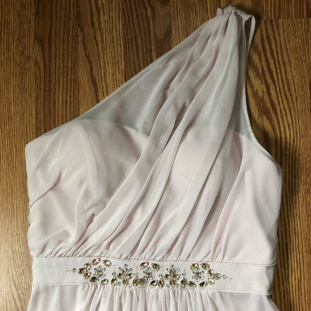 Adrianna Papell One-Shoulder Dress (Blush) - Picture 3 of 5